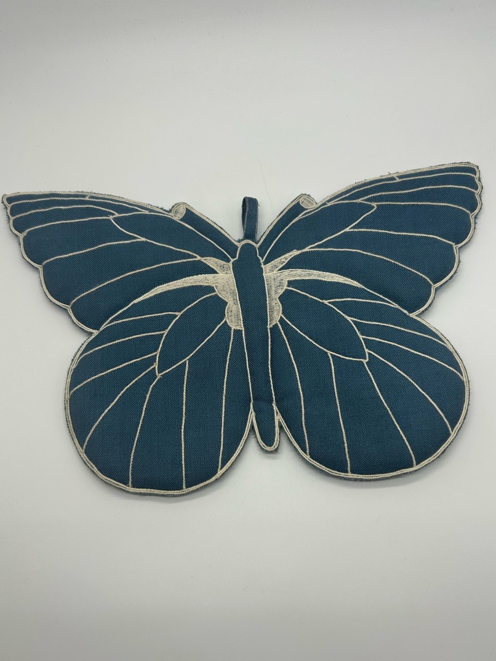 Vintage Neiman Marcus Butterfly Hot Pad Pot Holder Blue